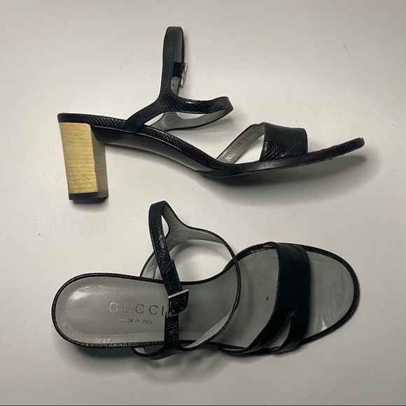 Gucci Black Block Heel Ankle Strap Sandal - Picture 6 of 16